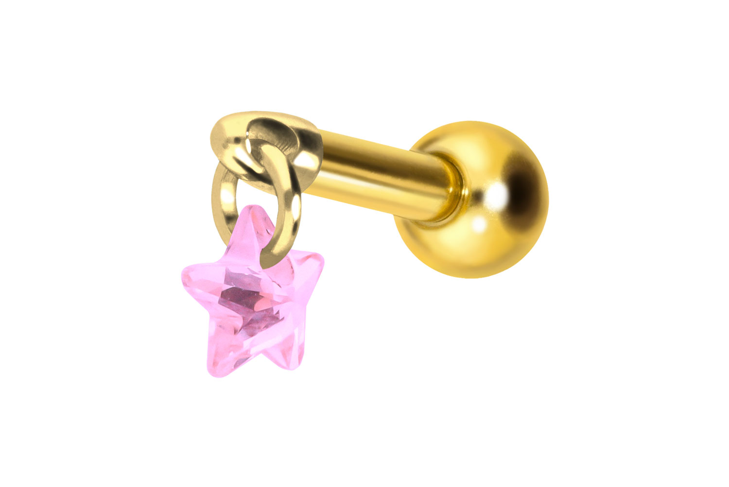 Titan Ohrpiercing mit Innengewinde KRISTALLSTERN